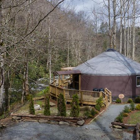 Tranquil Haven Luxy Yurt - Creekside Glamping With Private Hot Tub Villa Topton Eksteriør bilde