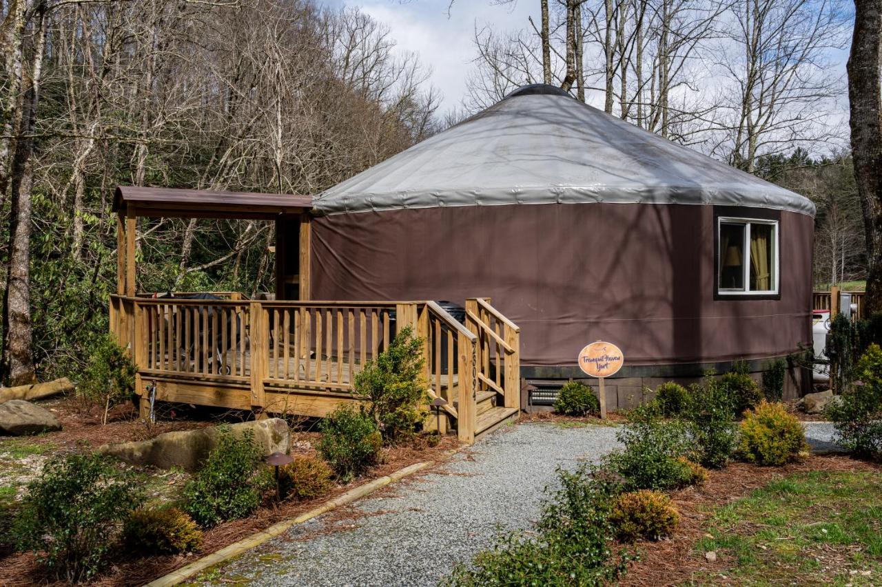 Tranquil Haven Luxy Yurt - Creekside Glamping With Private Hot Tub Villa Topton Eksteriør bilde